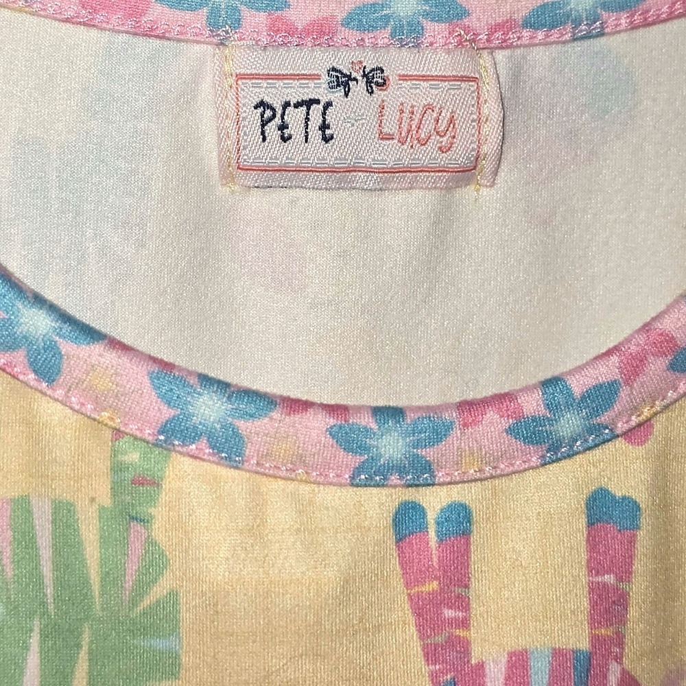 Pete + Lucy Girls Yellow Zebra Print Ruffle Pocket Dress Size 6X - Picture 5 of 8